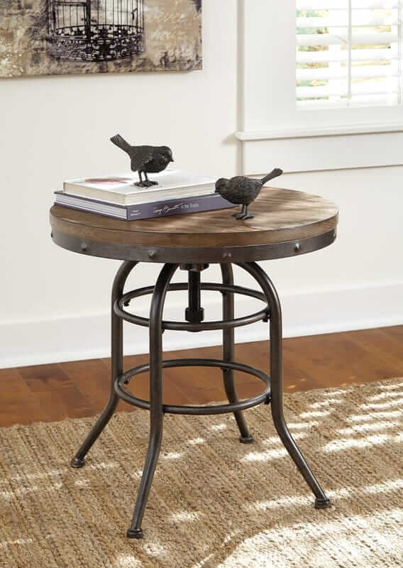 Urban Collection Wooden and Metal Side Table