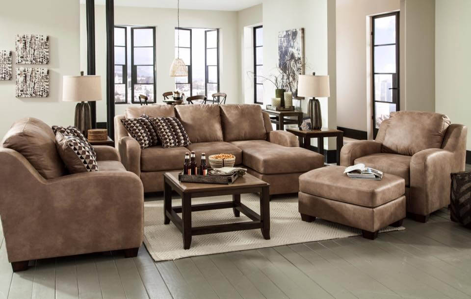 Living Room - 3 Brown Sofa Set
