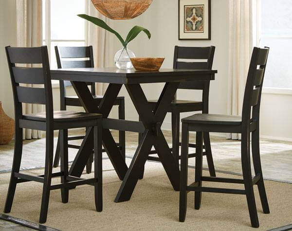 Kira Dining Room Set - Furniture rental in Greensboro, NC includes a dining table with four chairs.