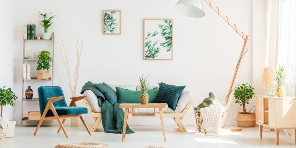 small living room design ideas include adding small plants to your room to boost your creativity, reduce stress, and have better air quality. 